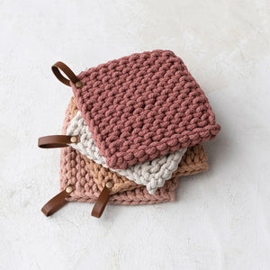 Pot Holder w/ Leather Loop