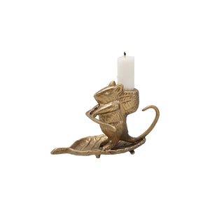 Mouse on Leaf candle holder