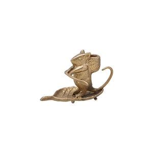 Mouse on Leaf candle holder