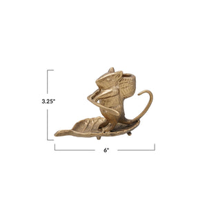 Mouse on Leaf candle holder