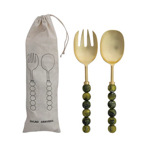 Marbled Green Serving Set