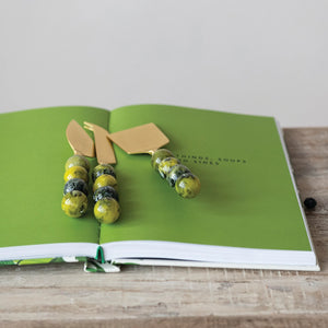 Marbled Green Cheese Knife Set