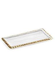 Glass Tray with Gold Rim