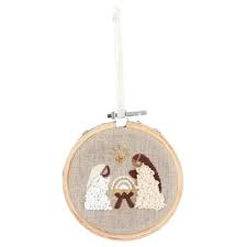 Nativity Embroidery Hoop Ornament