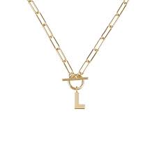 Toggle Initial Necklace Gold