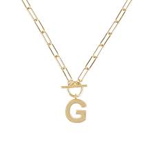 Toggle Initial Necklace Gold