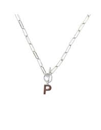 Toggle Initial Necklace Silver