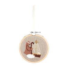 Nativity Embroidery Hoop Ornament