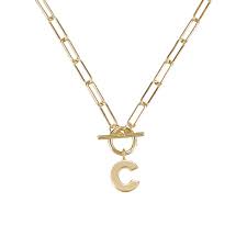 Toggle Initial Necklace Gold