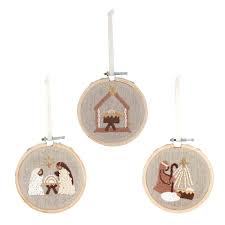 Nativity Embroidery Hoop Ornament