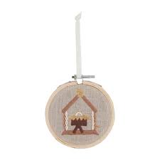 Nativity Embroidery Hoop Ornament