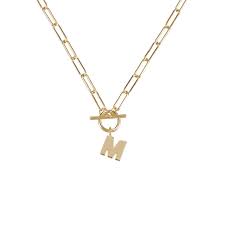 Toggle Initial Necklace Gold