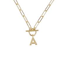 Toggle Initial Necklace Gold