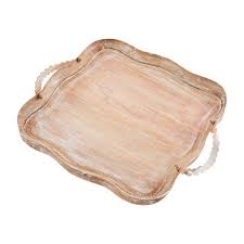 Scalloped Wood Tray