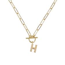 Toggle Initial Necklace Gold