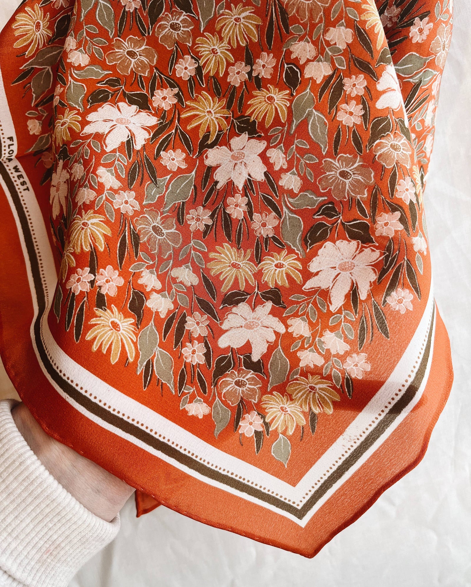 Silk Bandana Scarf - Botanical Garden