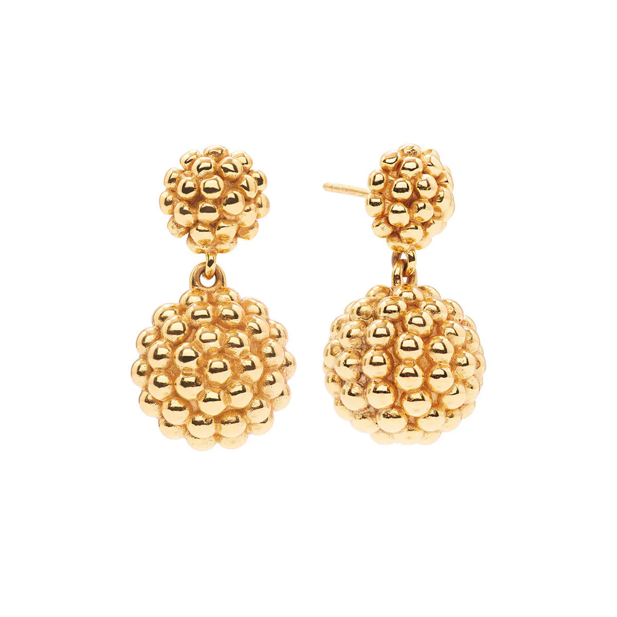 Berry Double Drop Earrings - gold