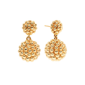 Berry Double Drop Earrings - gold