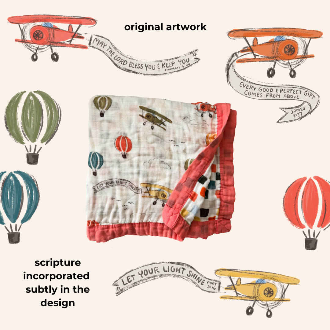 Scripture Planes Muslin Blanket