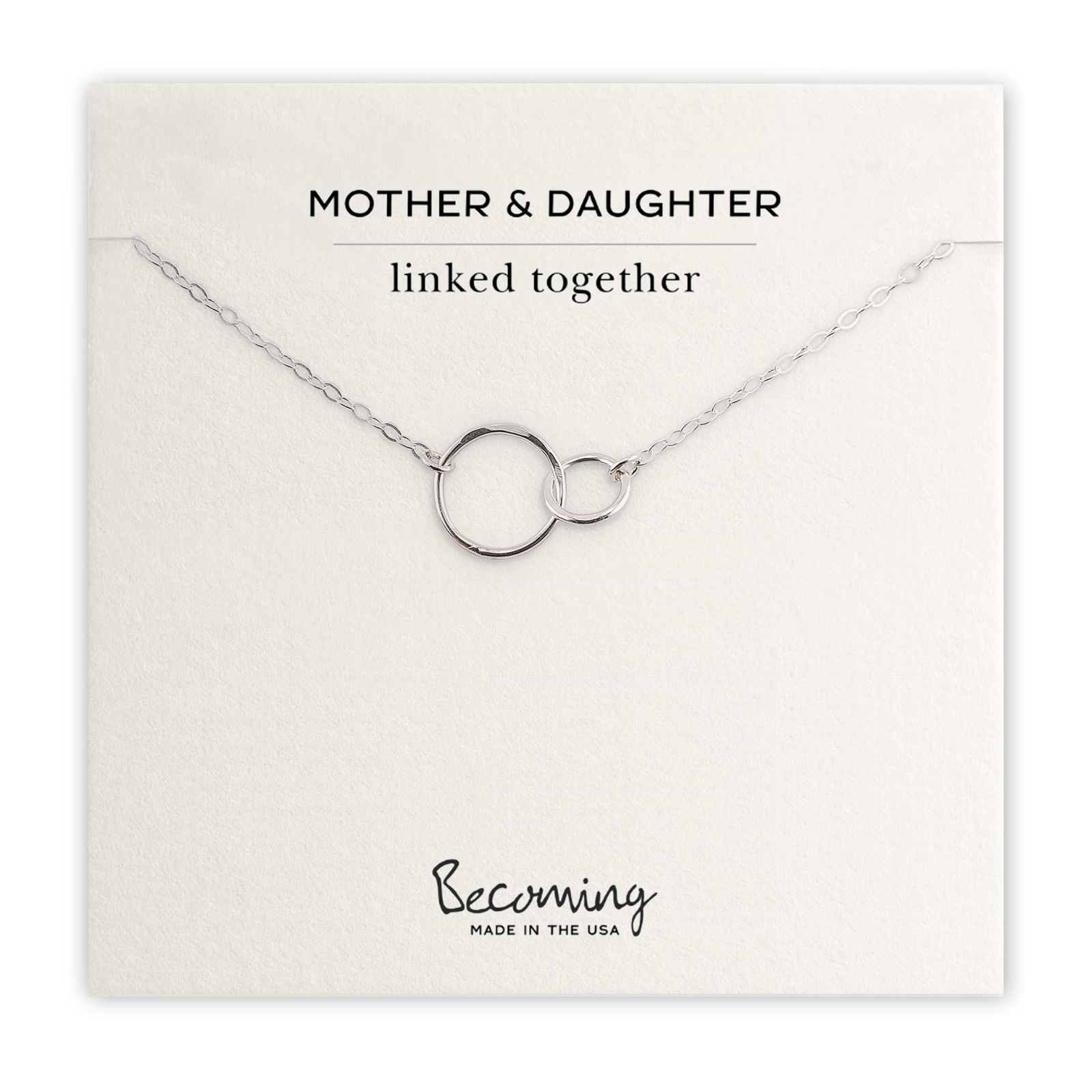 Mother & Daughter Necklace - Linked Circles : Sterling Silver