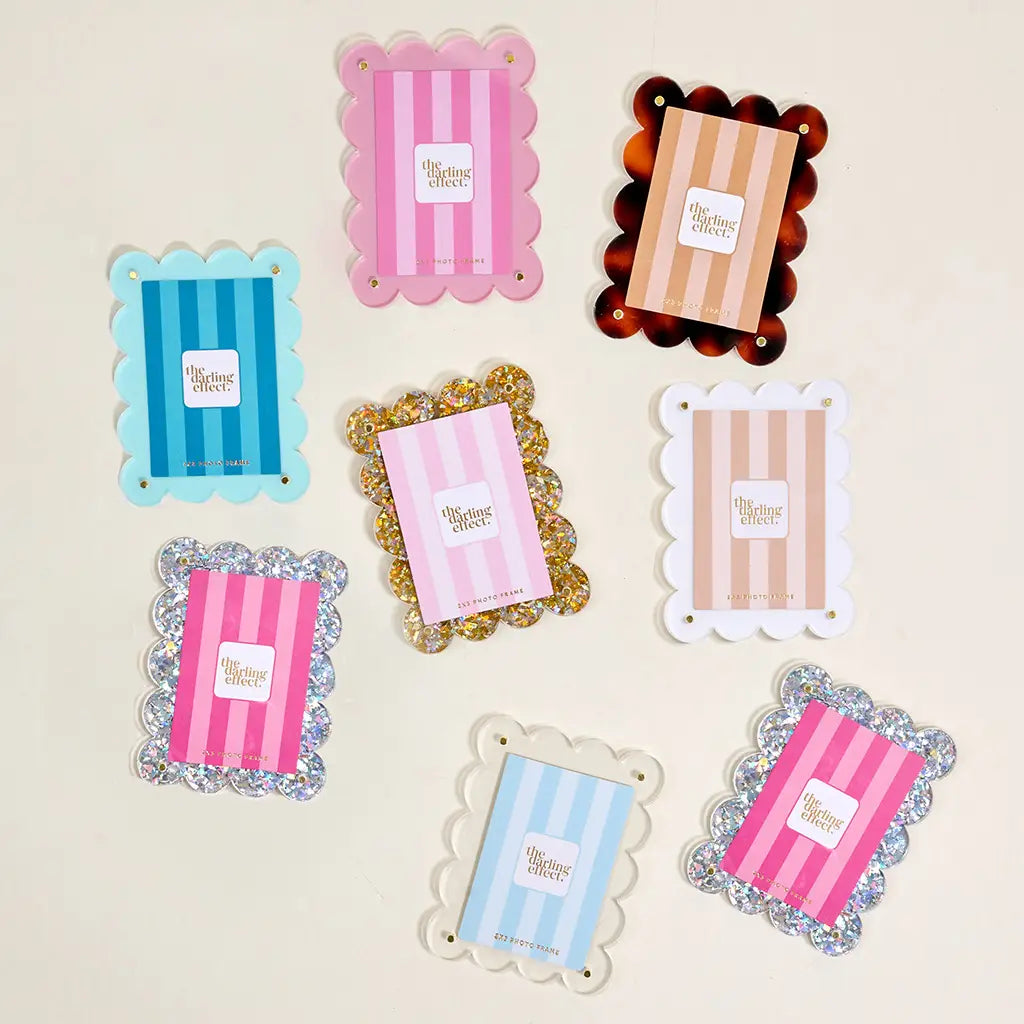 Mini Acrylic Picture Frame Magnet–pink stripes