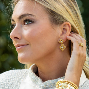 Berry Clover Convertible Duo Earrings - mother of pearl