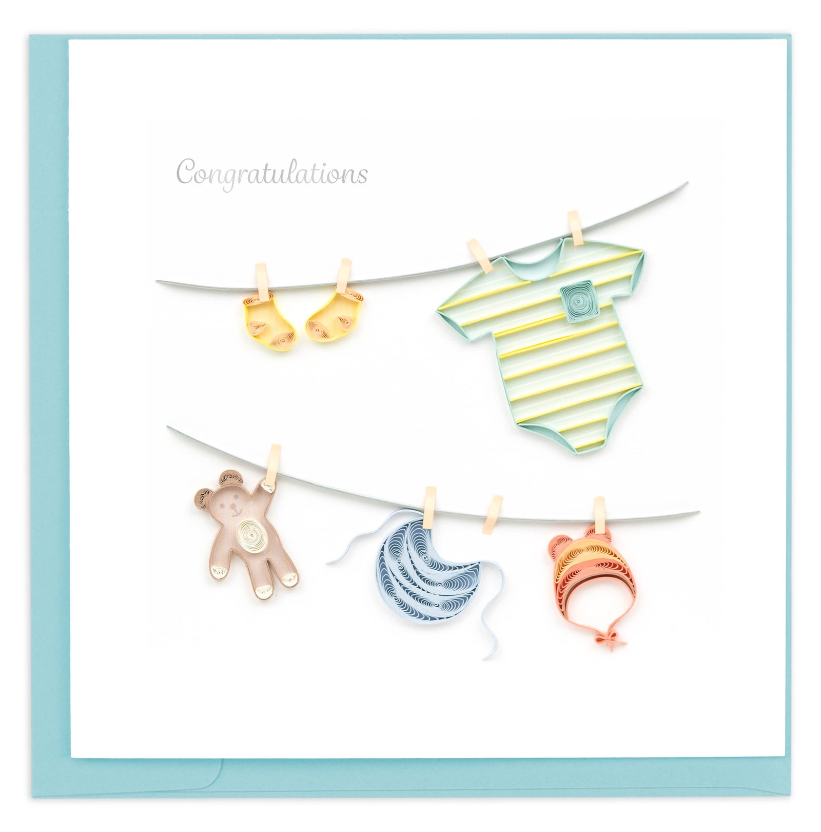 Baby Clothesline Quilled Card