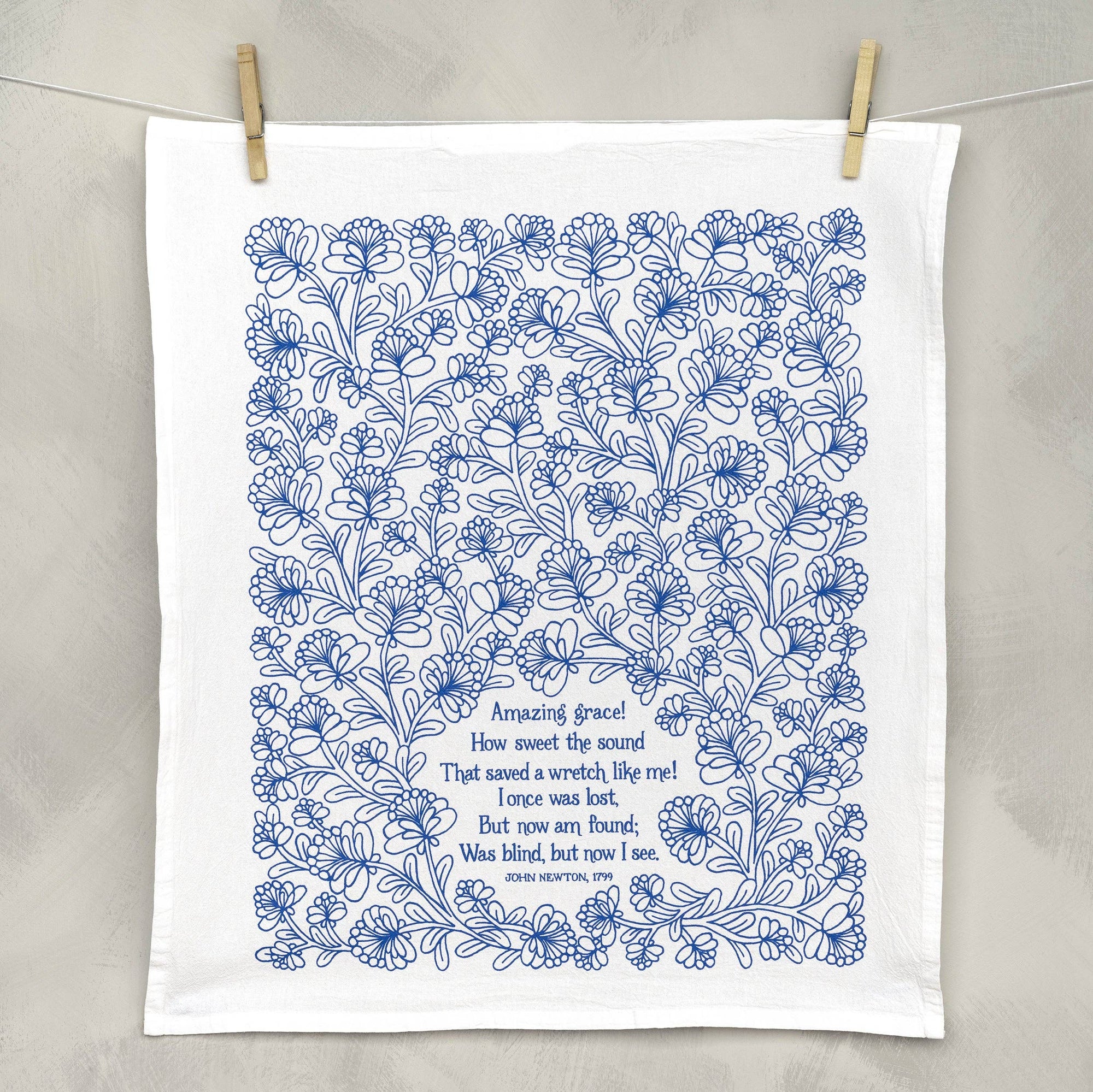 Amazing Grace Hymn Tea Towel