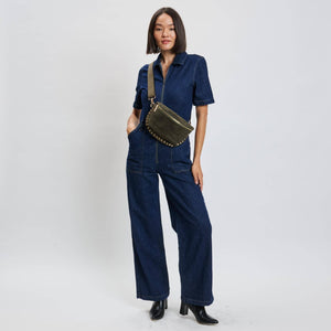 Gizelle-Suede Belt Bag: Tan