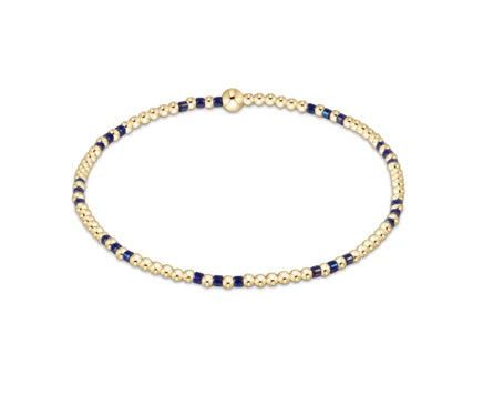 Hope Joy 2mm Bead Bracelet - Blue Metallic