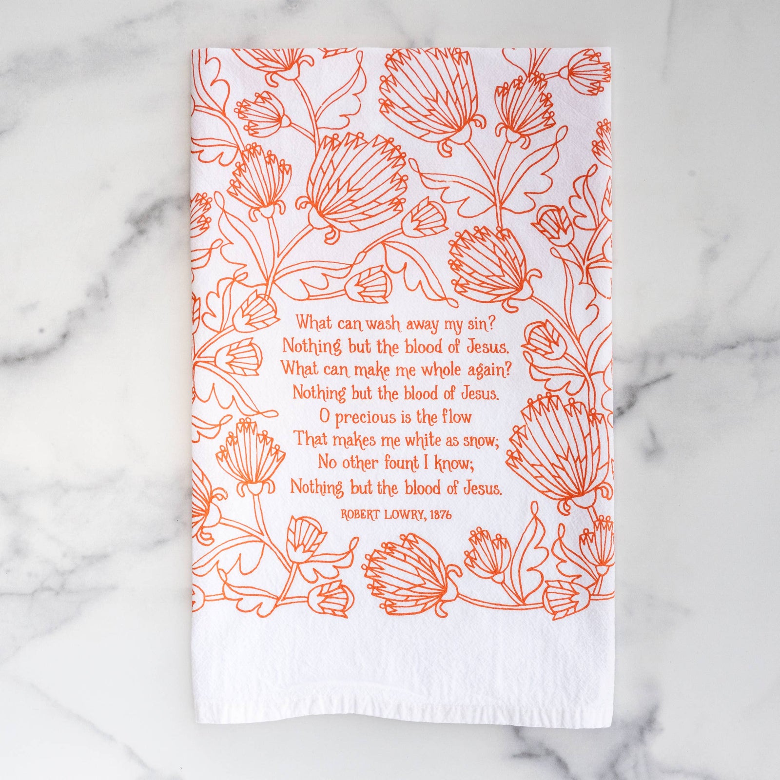 Nothing But the Blood Hymn Tea Towel