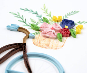 Quilled Bicycle & Flower Basket Card
