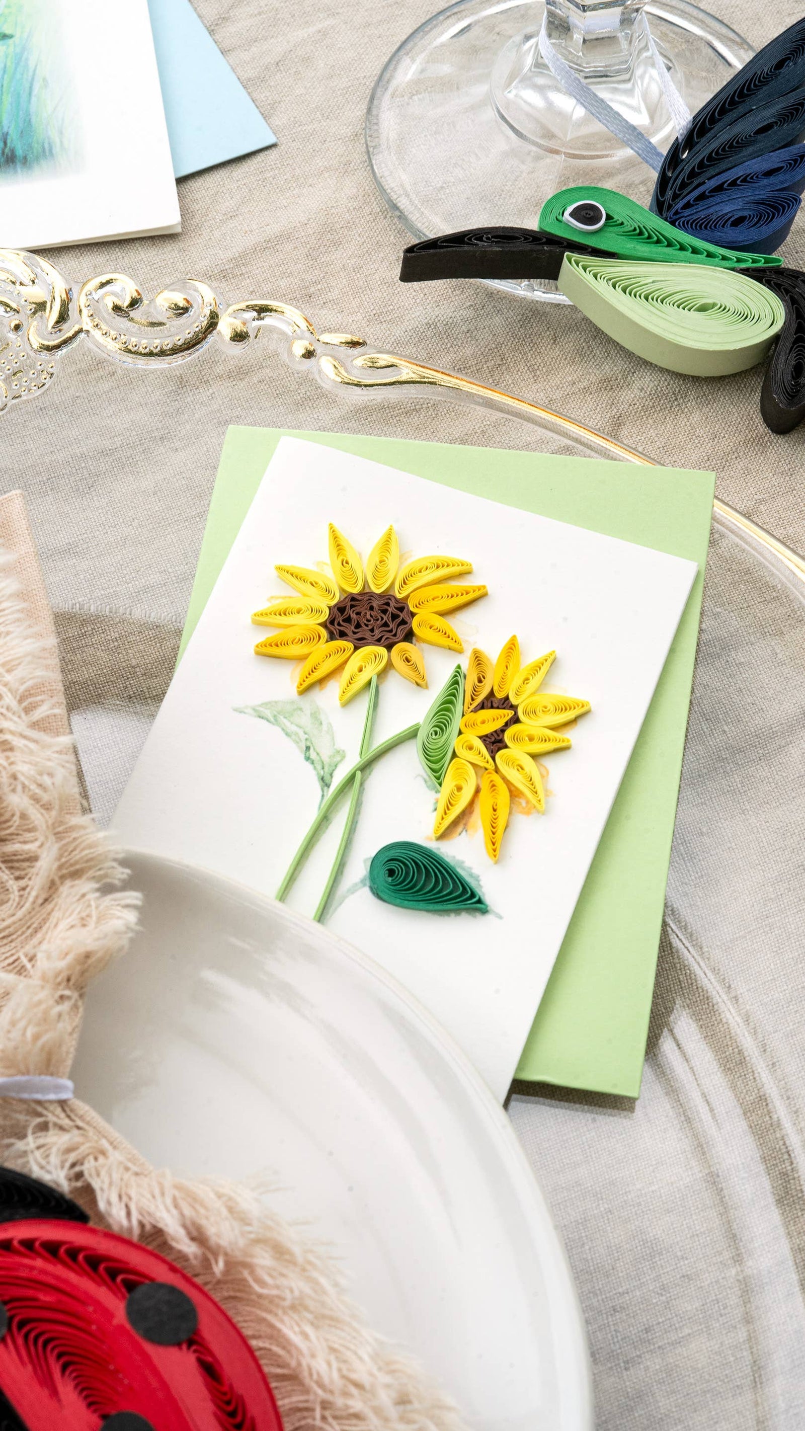 Sunflower Quilled Gift Enclosure Card