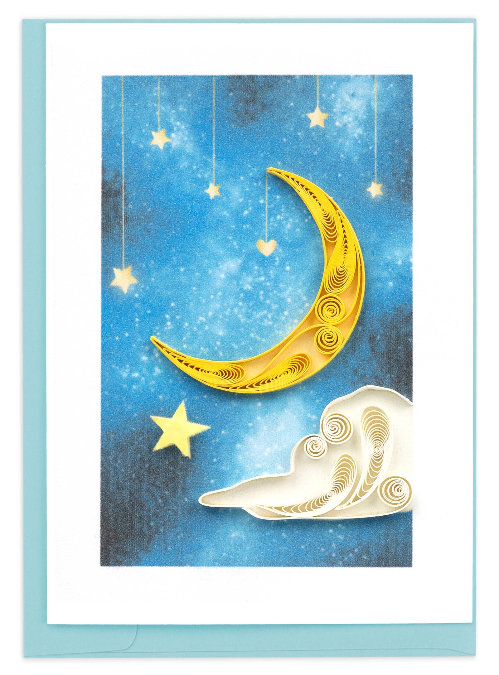 Moon & Stars Gift Enclosure Mini Quilled Card