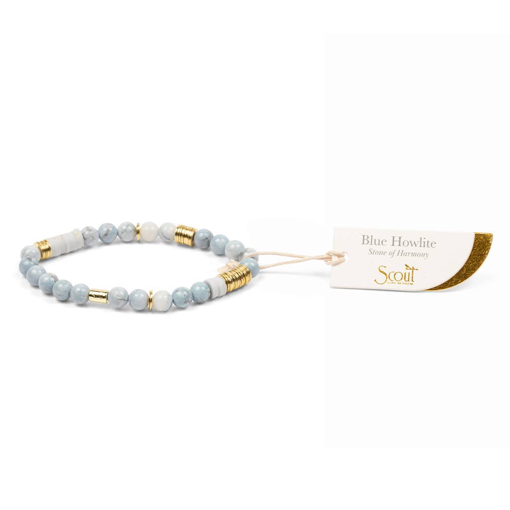 Stone Stacking Bracelet - Blue Howlite