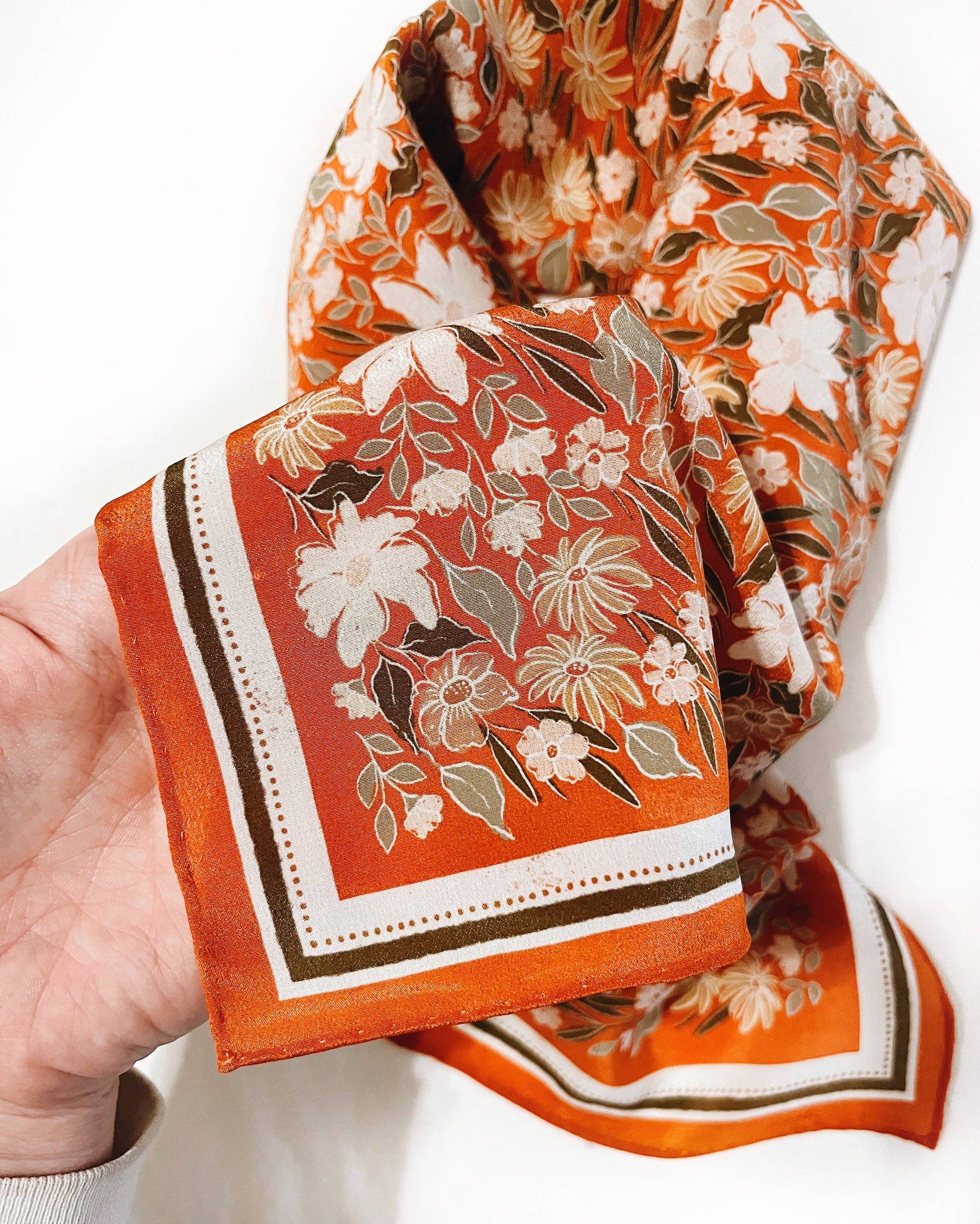 Silk Bandana Scarf - Botanical Garden