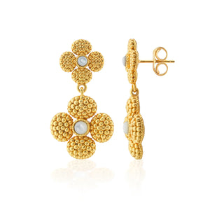 Berry Clover Convertible Duo Earrings - mother of pearl