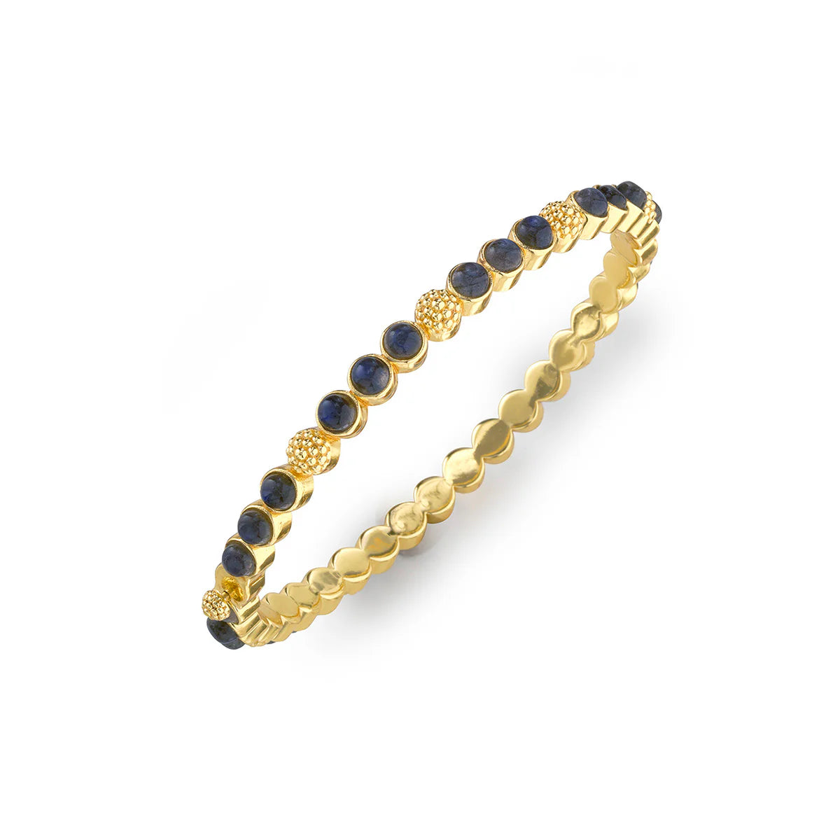 Berry Gem Petite Hinged Bangle - blue labradorite