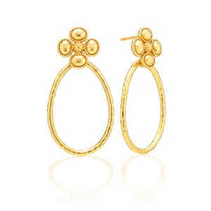 Berry Clover Teardrop Earrings - gold