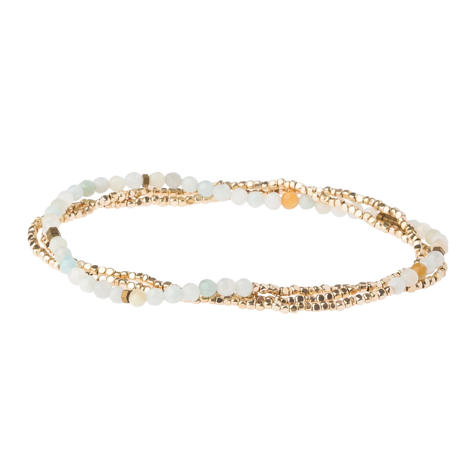 Delicate Stone Wrap - amazonite/gold