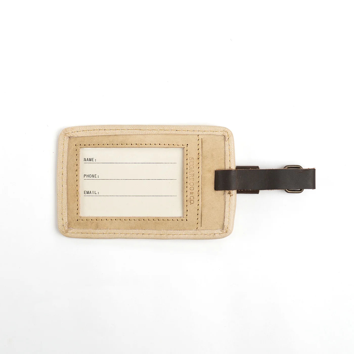Honey Leather Luggage Tag - wonderful world