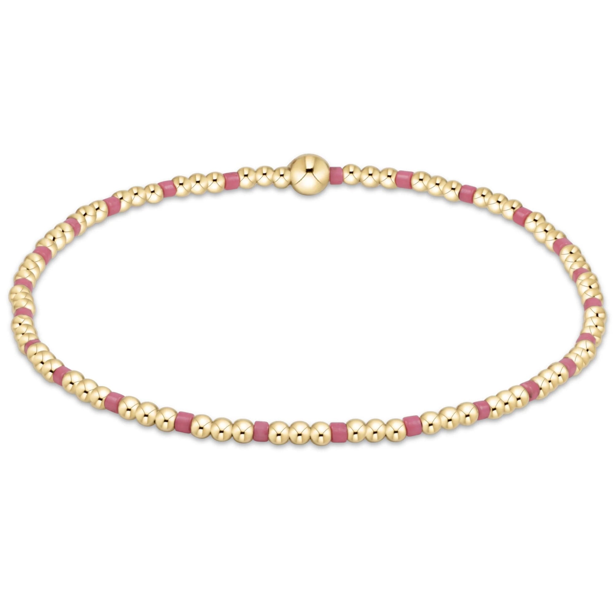 Hope Sincerity Pattern 2mm Bead Bracelet - Fuchsia