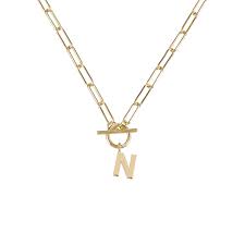 Toggle Initial Necklace Gold