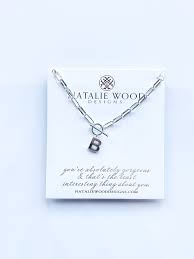 Toggle Initial Necklace Silver