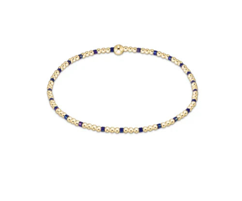 Hope Sincerity 2mm Bead Bracelet - Blue Metallic
