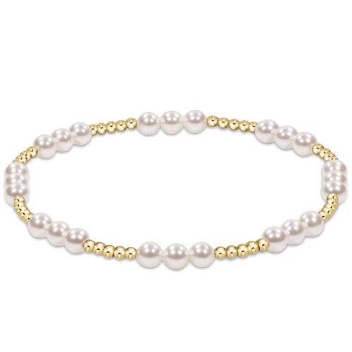 Classic joy pattern 4mm bead bracelet - pearl