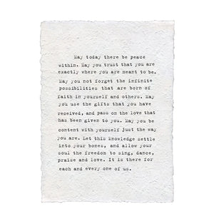 Peace Within Handmade Paper Print