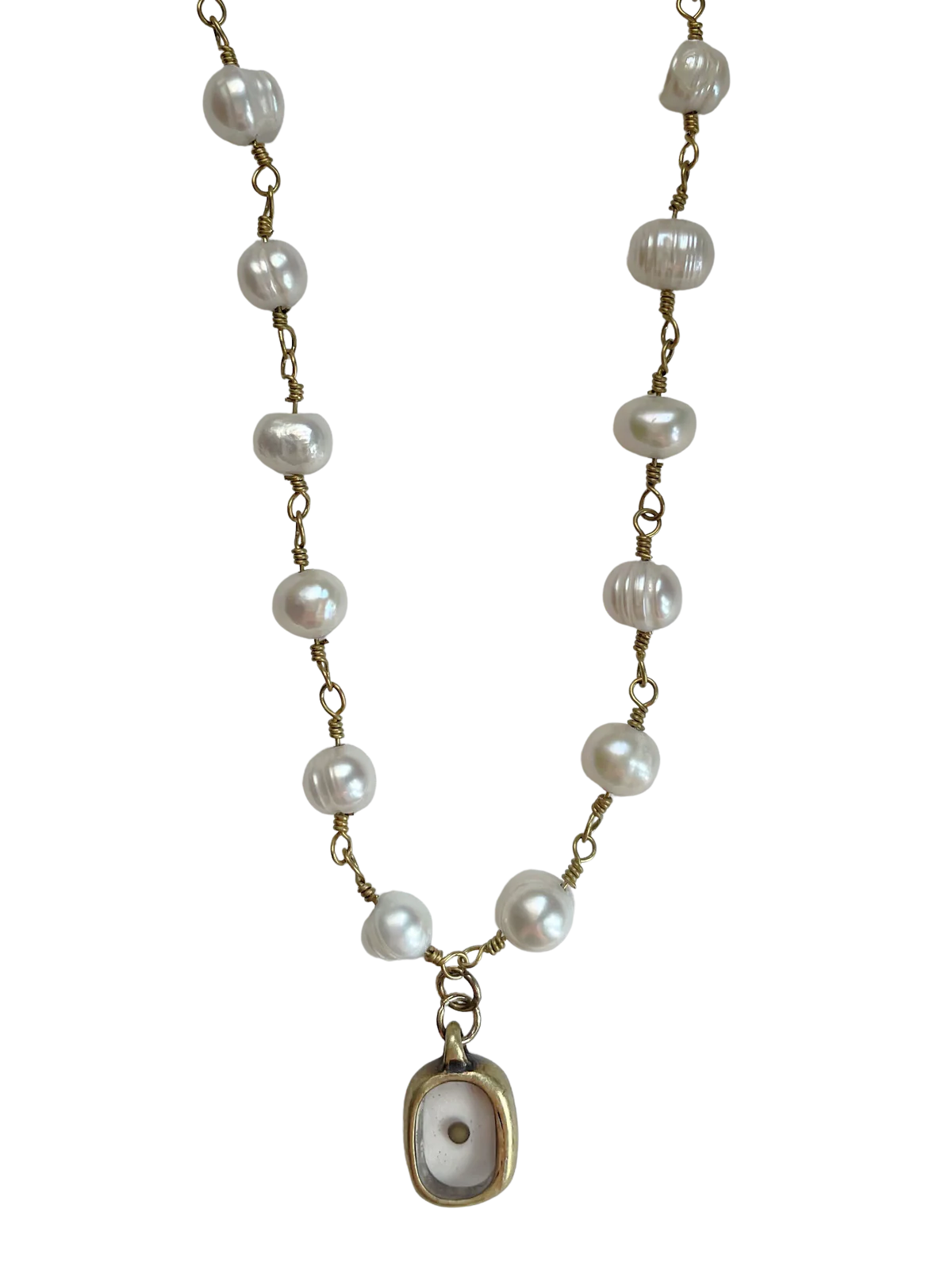 Mustard Seed Charm Necklace - Pearl