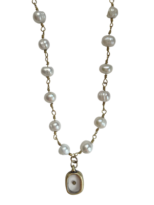 Mustard Seed Charm Necklace - Pearl