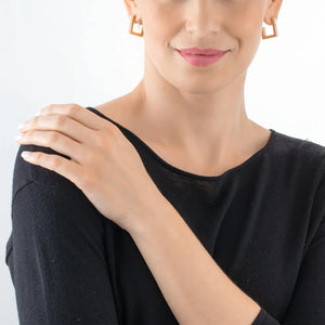 Gold White Earrings